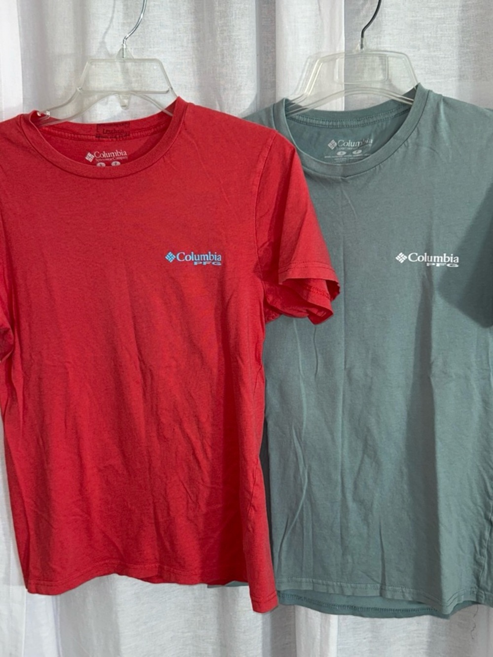 Columbia Short-Sleeve Logo Tees - Red & Sage Green